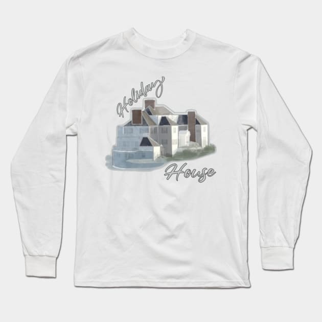 Holiday House- Digital Watercolor Long Sleeve T-Shirt by SCarverDoodle